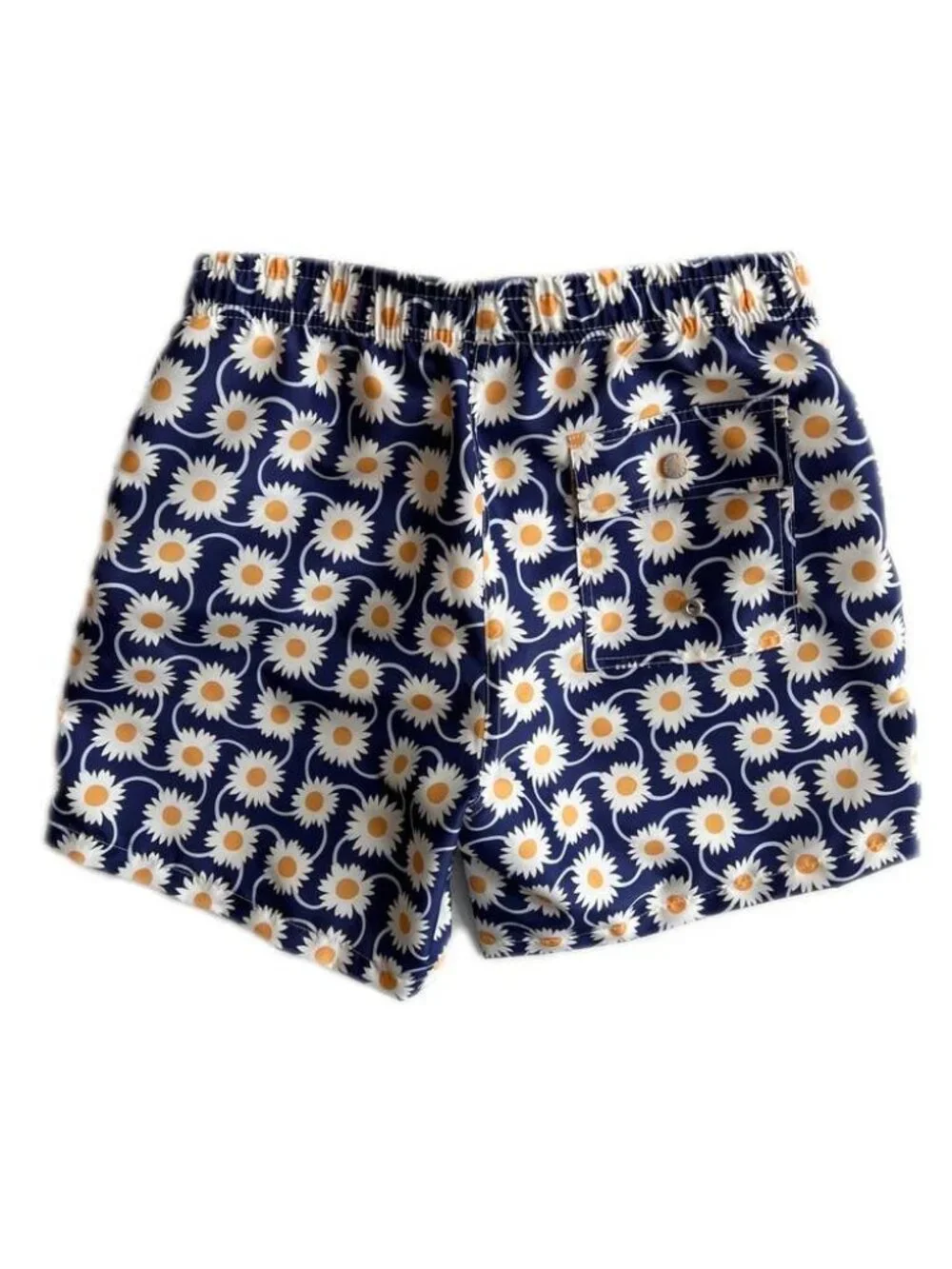 Bather Swim Trunk, Navy Radial Flower, size XL